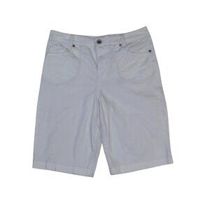 Style & Co White Bermuda Shorts Sz 10 Highrise Tummy Control Denim Summer Chic